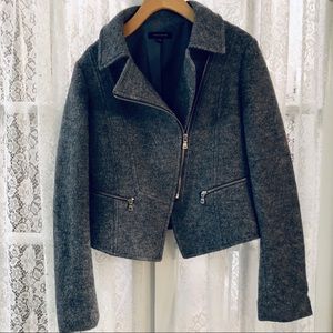 Grey wool moto jacket from Ann Taylor. Size XS